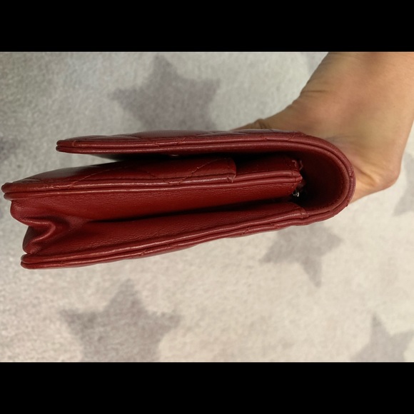 Chanel Classic Wallet on Chain Red Lambskin SHW - Picture 9 of 16